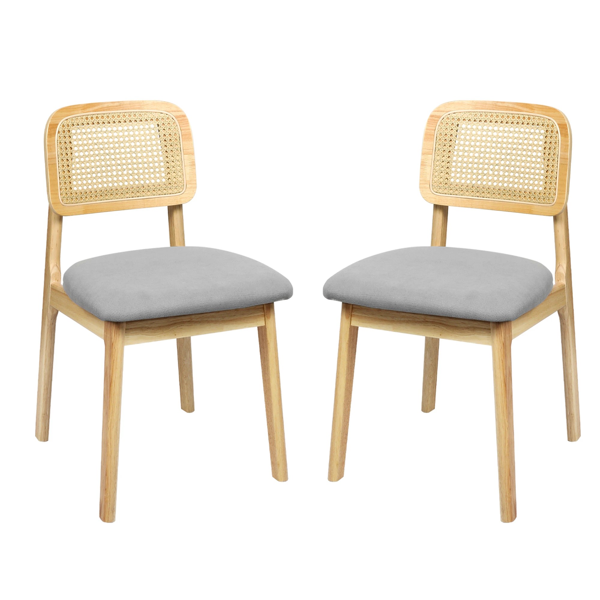 1 Levede Set Of 2 Rattan Dining Chairs - Natural, 1 of 5