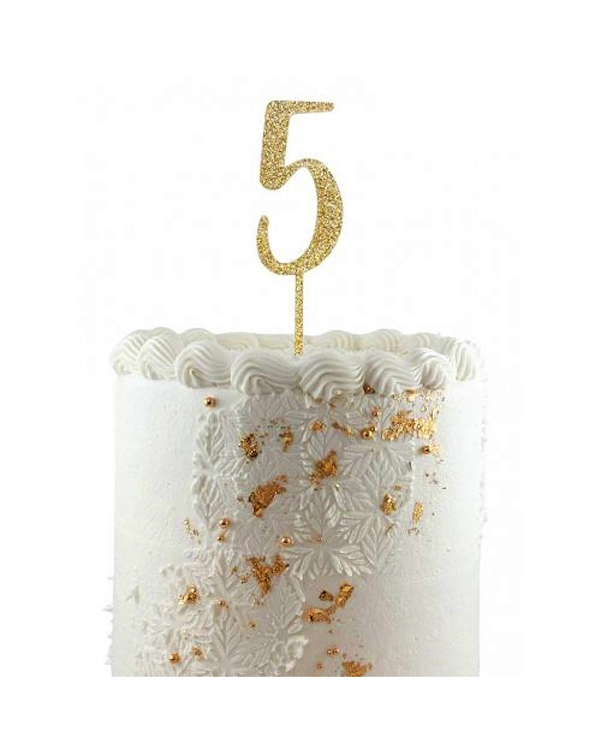 1 Alpen Glitter Acrylic Number 5 Cake Topper - Gold, 1 of 1