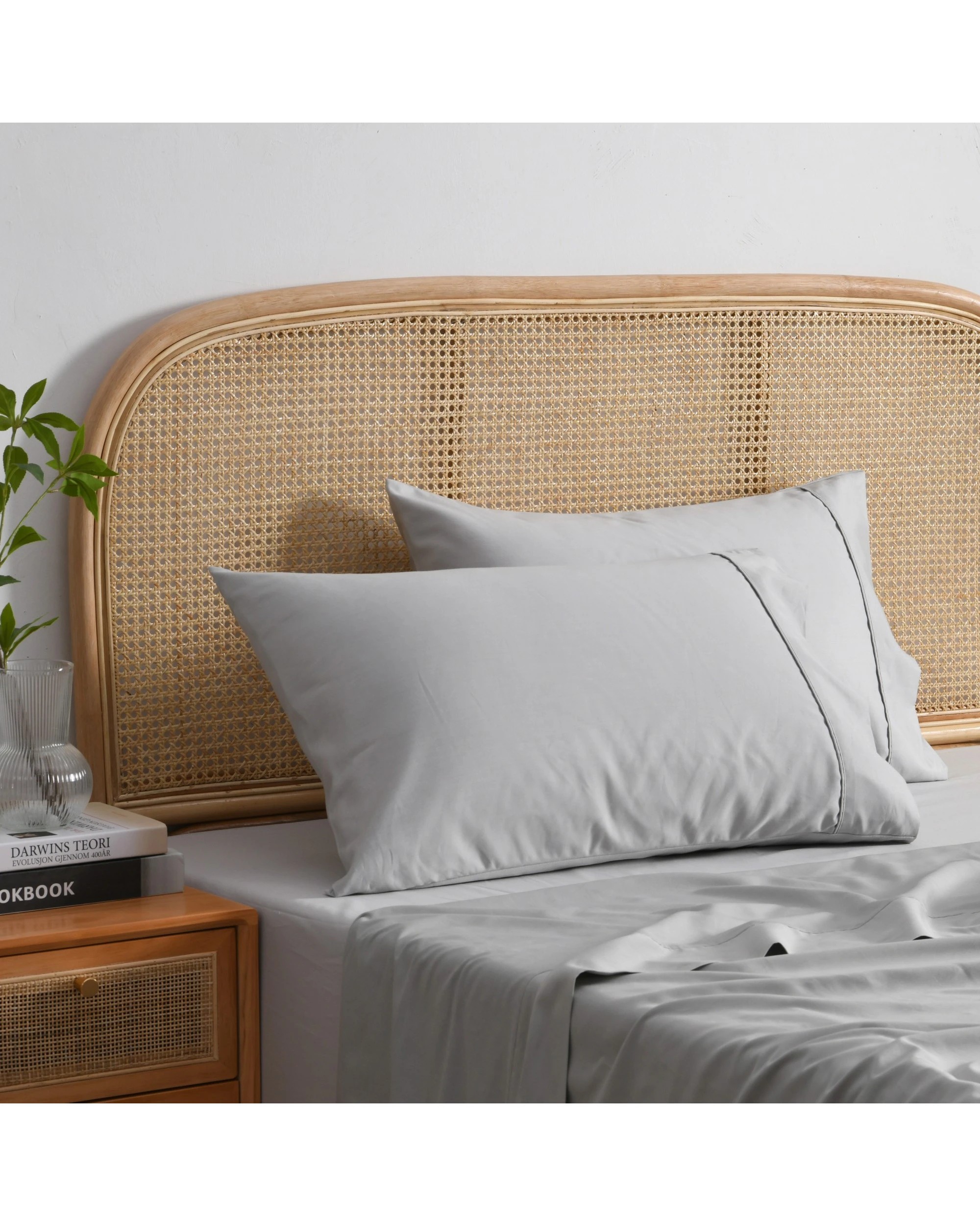 2 Dreamaker 1500TC Cotton Rich Standard Pillowcase Twin Pack - Dove Grey, 2 of 5