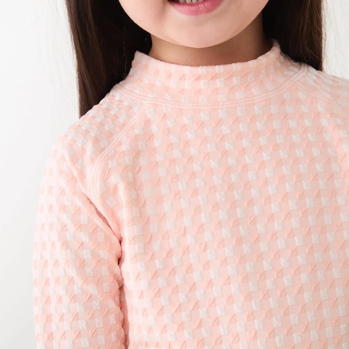 3 2 Piece Long Sleeve Rash Swim Set GINGHAM PEACH, 3 of 9