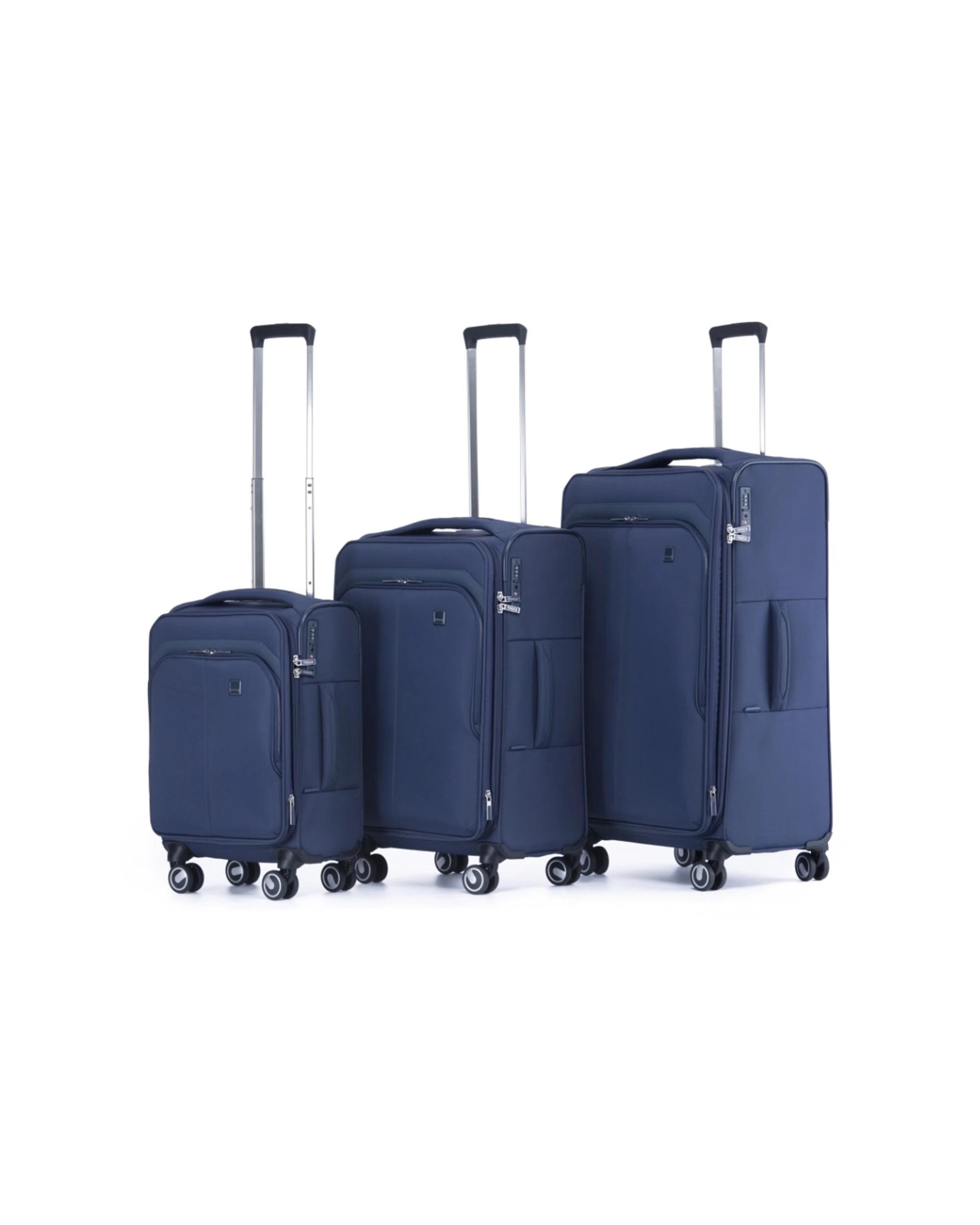 1 Tosca 3pc Grange Lockable Trolley Travel Suitcase Luggage Set Expandable Indigo - Blue, 1 of 5