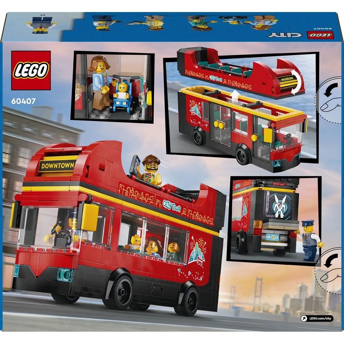 10 LEGO City Great Vehicles Red Double-Decker Sightseeing Bus 60407, 10 of 10