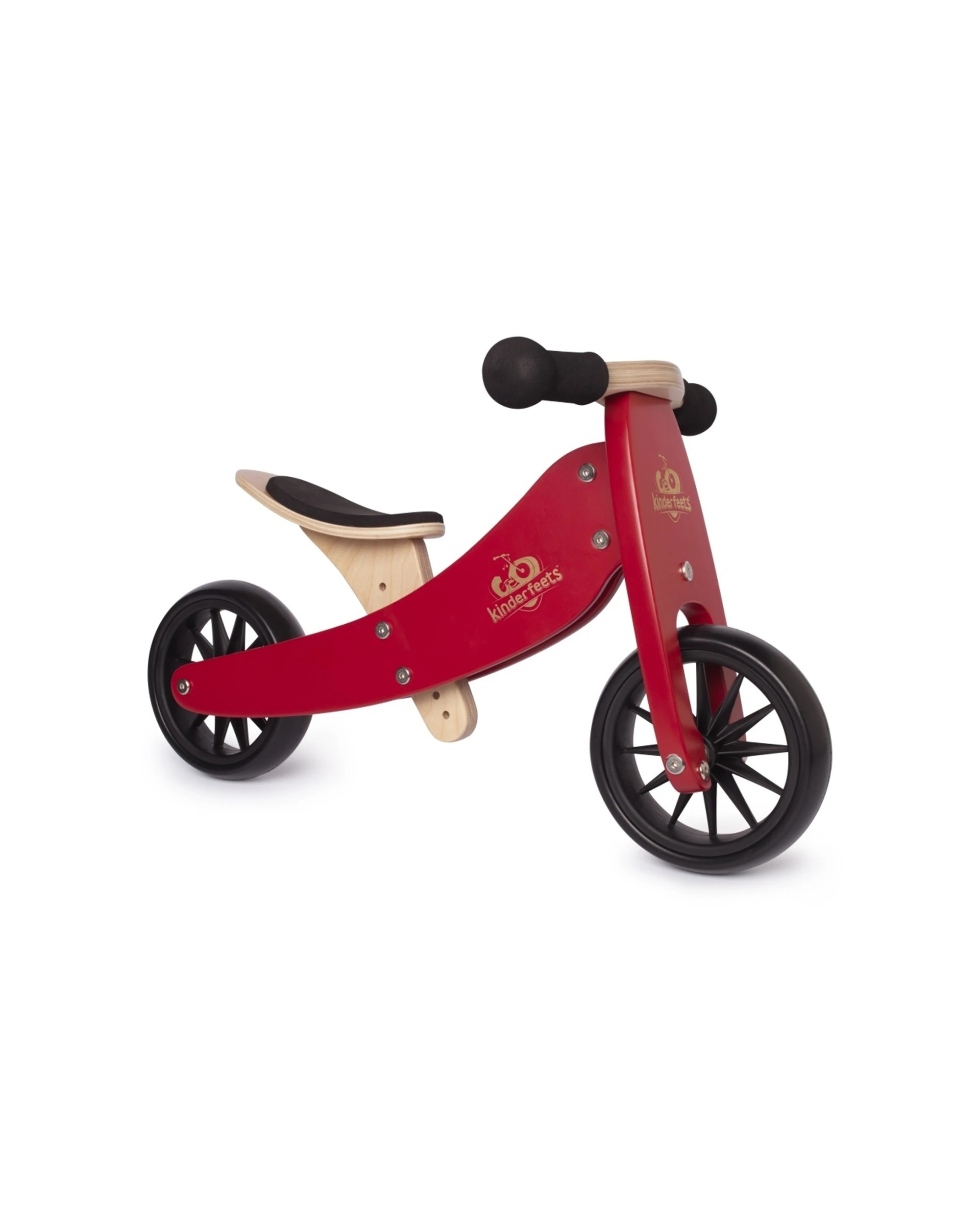 7 Kinderfeets Tiny Tot Wooden Balance Bike Kids Ride On Toy Cherry Red 12 To 24 Months - Red, 7 of 7