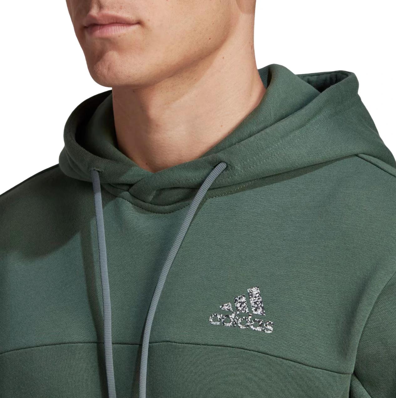6 Adidas Mens Stadium Fleece Badge of Sport Green Hoodie GREEN, 6 of 6