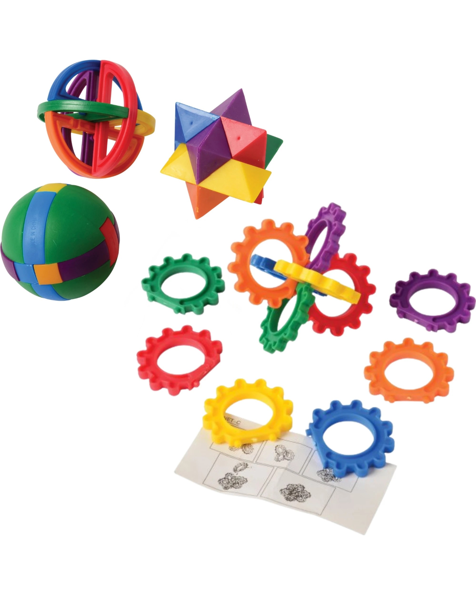 1 Partyrama 3D Coloured Geometric Puzzle Toys Pack of 12 - Assorted, 1 of 5
