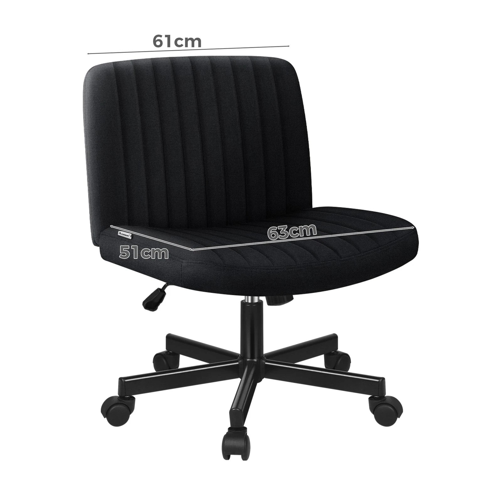 8 Alfordson Office Desk Chair Computer Armless Wide Seat Mid Back Fabric - Black, 8 of 9