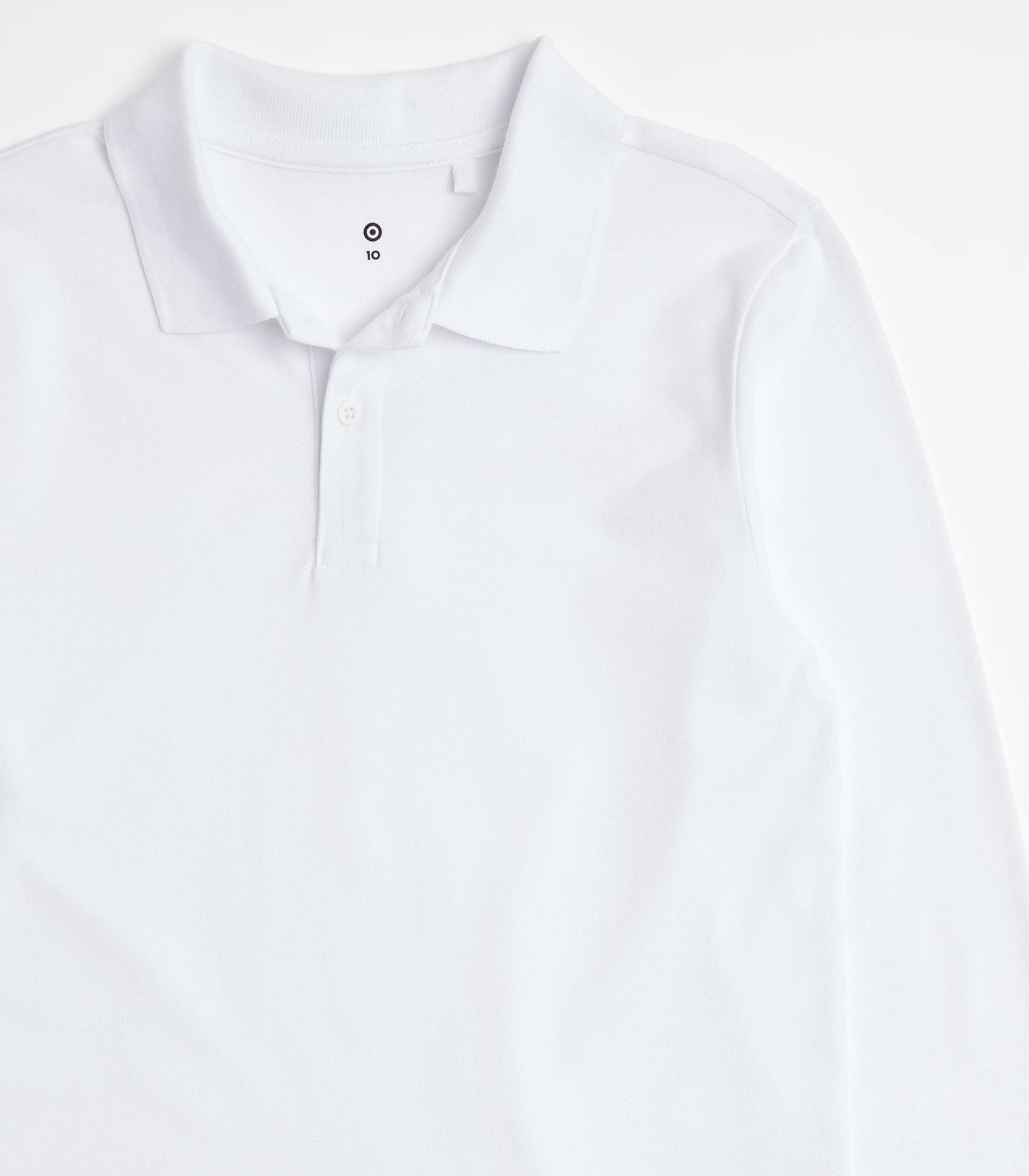 3 Target School Polo Long Sleeve Top WHITE, 3 of 3