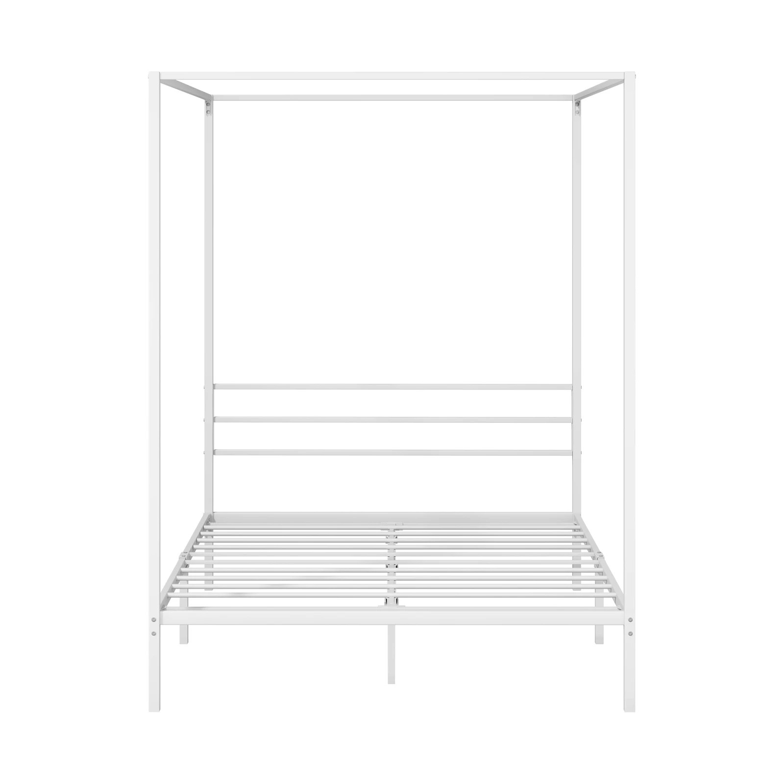 6 Oikiture Metal Canopy Bed Frame Double Size Beds Platform
 - White, 6 of 9