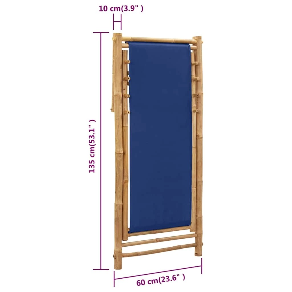 9 vidaXL Deck chair Foldable - Blue, 9 of 9
