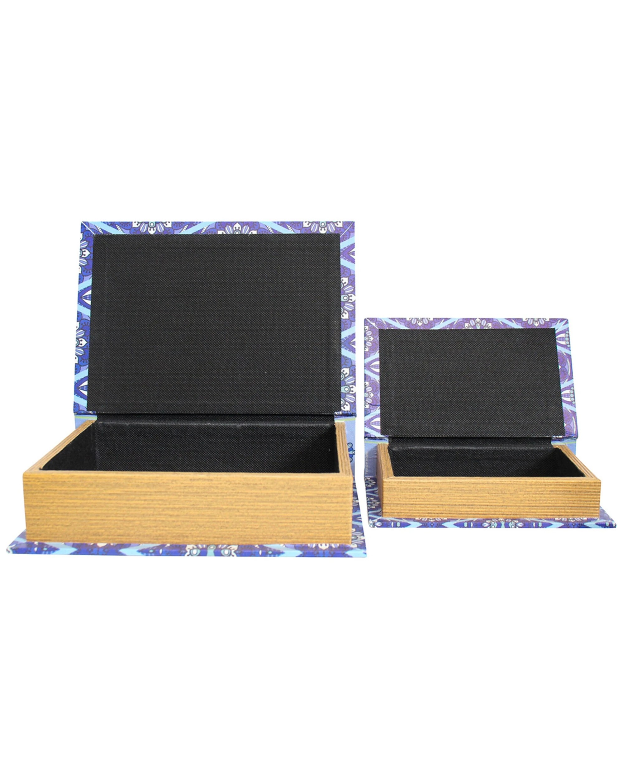 3 LVD 2Pc Decorative MDF Book Box Set 24x18cm 18x12cm Still And Breathe Patterned
 - multi, 3 of 4