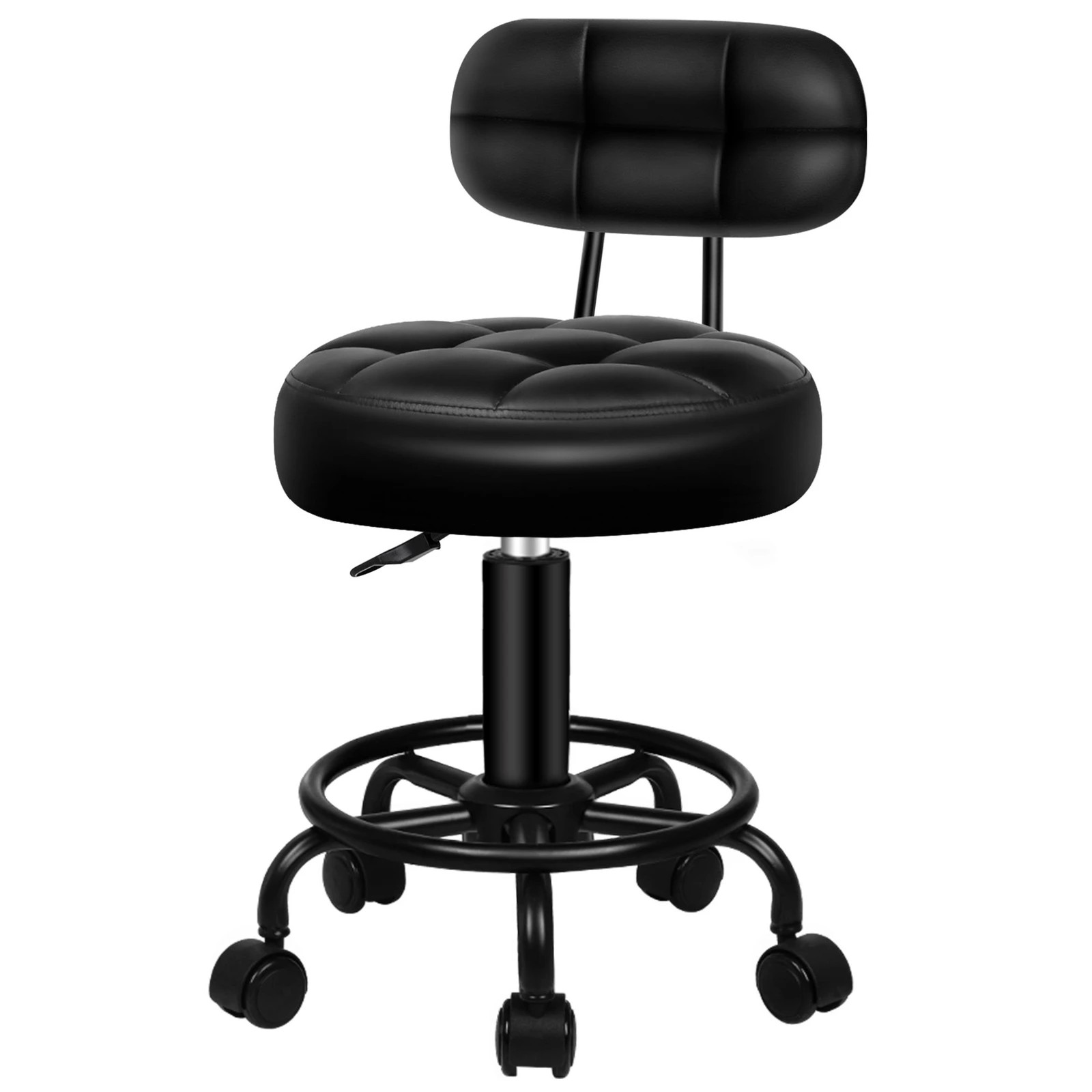 1 Alfordson Salon Stool Backrest Swivel Barber Hair Dress Chair Riley - Black, 1 of 8