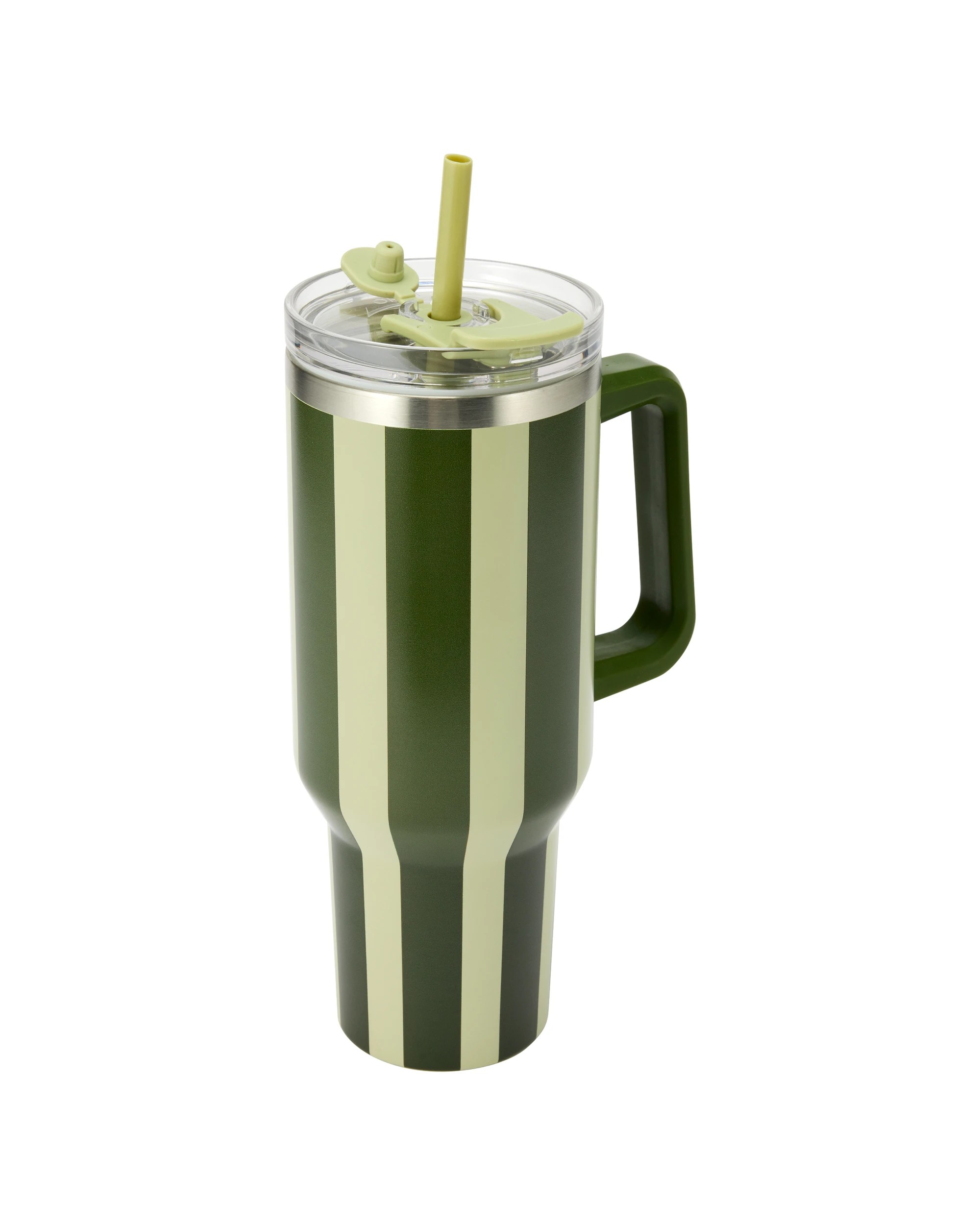 1 1.18L Green Stripe Jumbo Tumbler with Handle, 1 of 6
