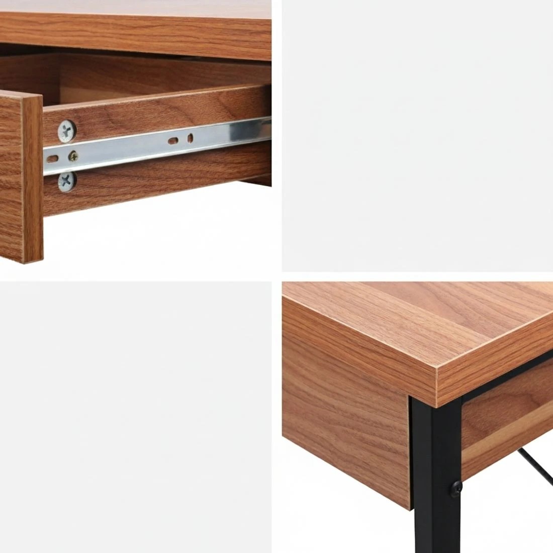 5 Artiss Computer Desk Drawer Storage Walnut 100CM - Brown, 5 of 7