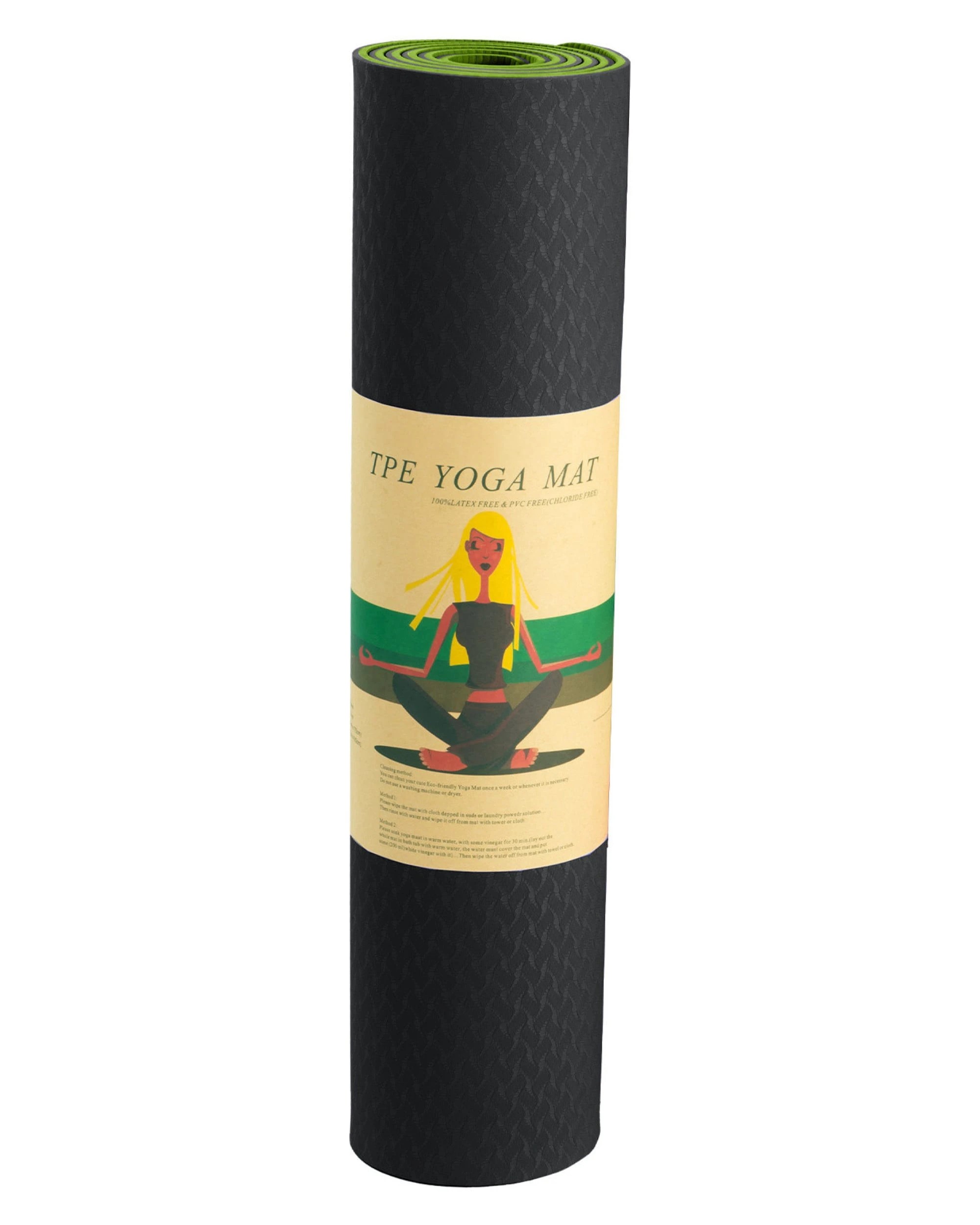 7 Powertrain 8mm Thick Yoga Exercise Mat Home Gym Pilates Fitness Dual Layer TPE - Black, 7 of 7