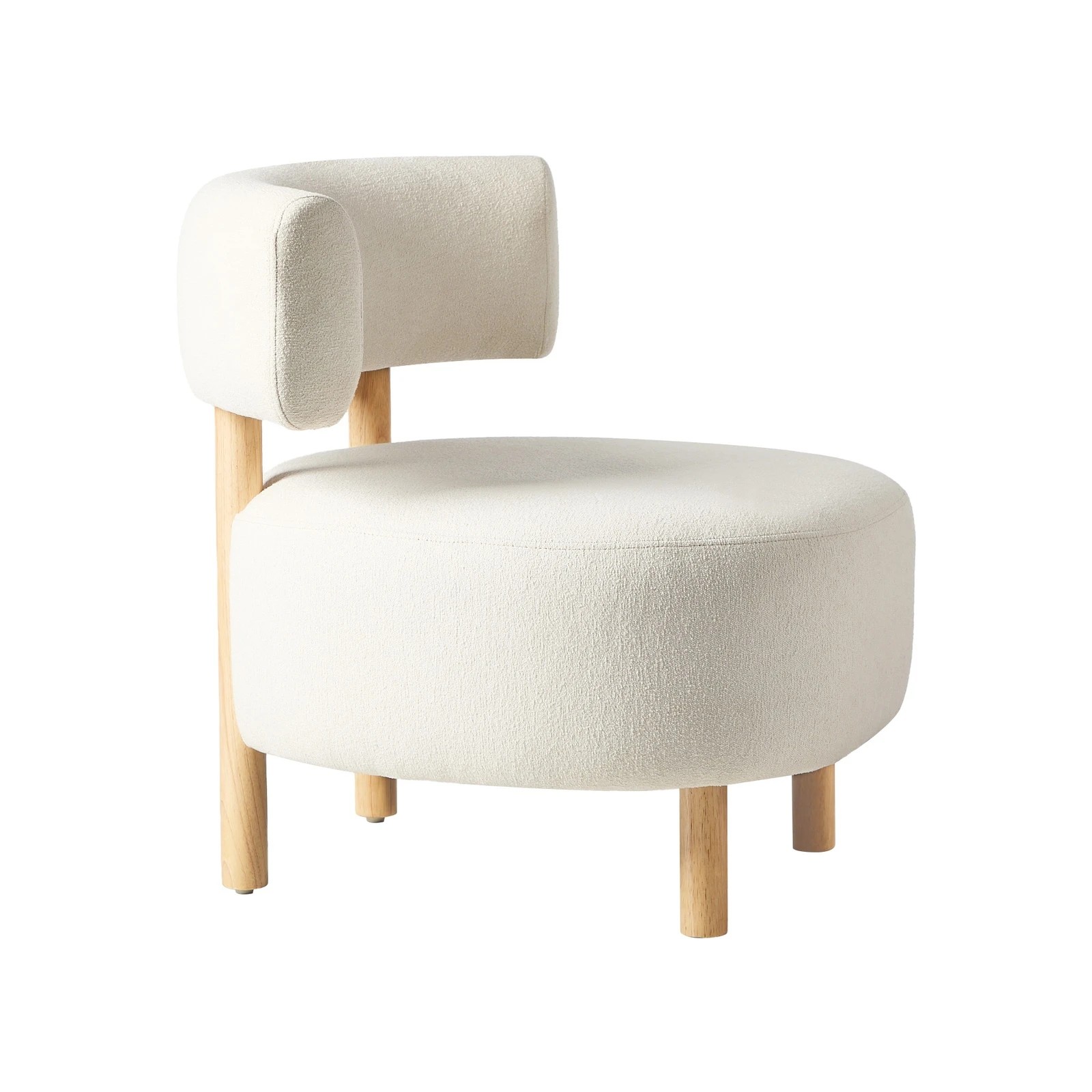 9 Oikiture Wooden Armchair Lounge Chair Linen Fabric Accent Armchairs - Beige, 9 of 10