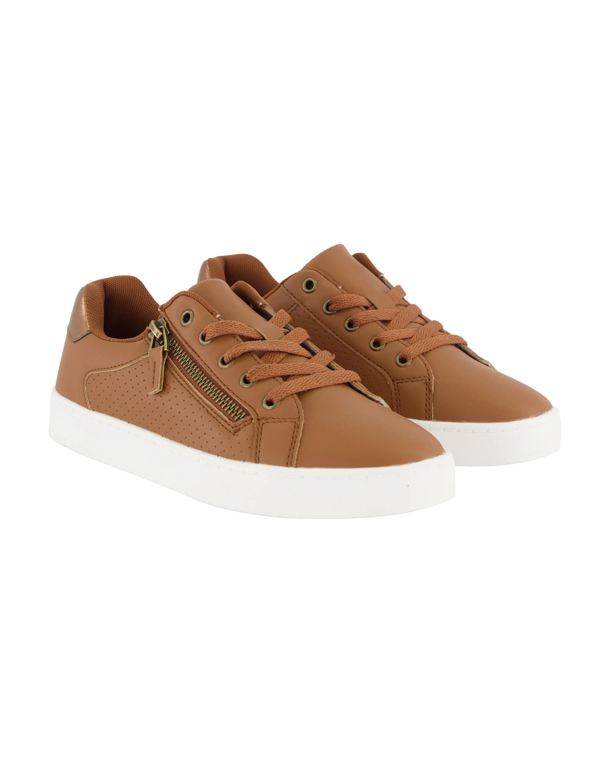 2 Lace-up Perforated Sneakers Tan, 2 of 5