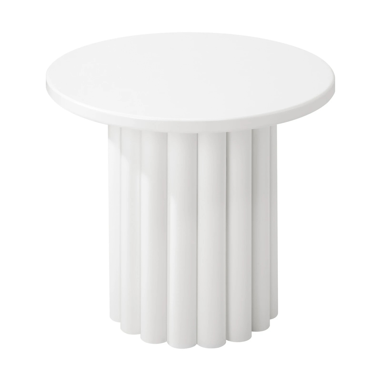 8 Oikiture Coffee Table Side End Tables Sofa Desk Bedside Nightstand Round
 - White, 8 of 10