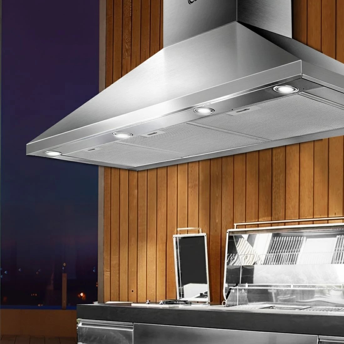 7 Devanti 1200mm Range Hood 120cm BBQ Commercial Rangehood - Silver, 7 of 8
