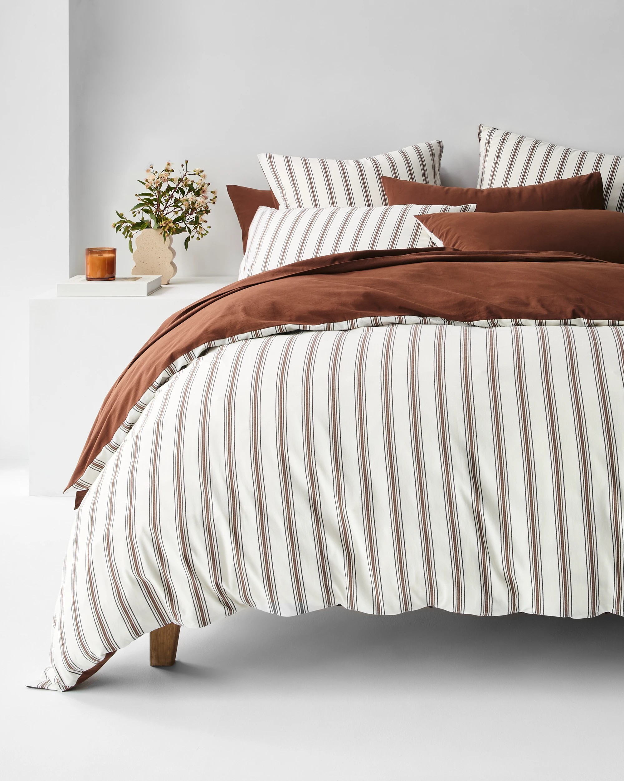 2 Arlo Cotton Stonewash Quilt Cover Set - Queen Bed - Brown, 2 of 7