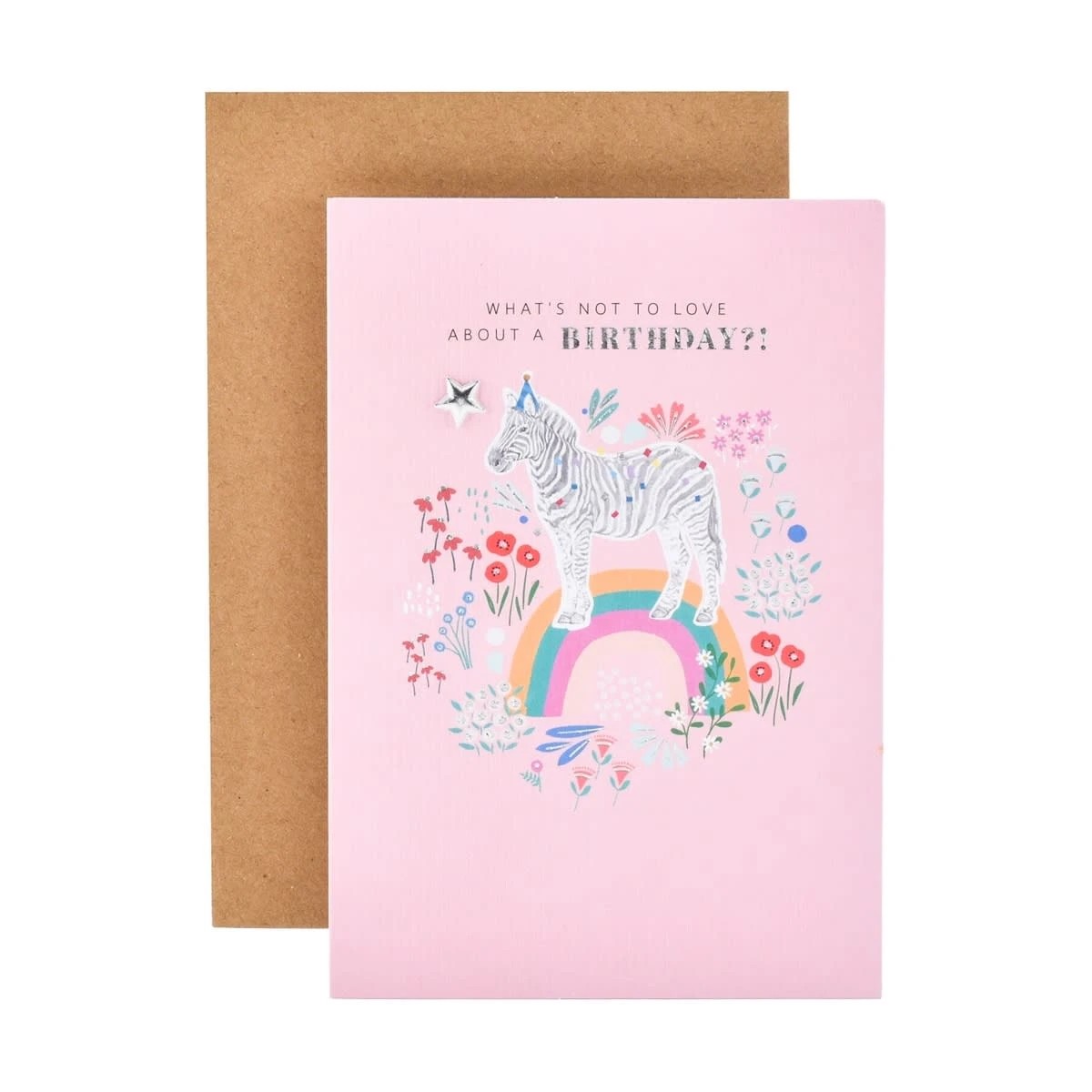 1 Hallmark Birthday Card - Party Hat Zebra, 1 of 3