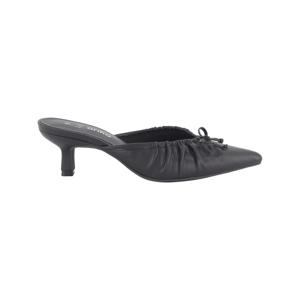 Ruched Kitten Heel Mules