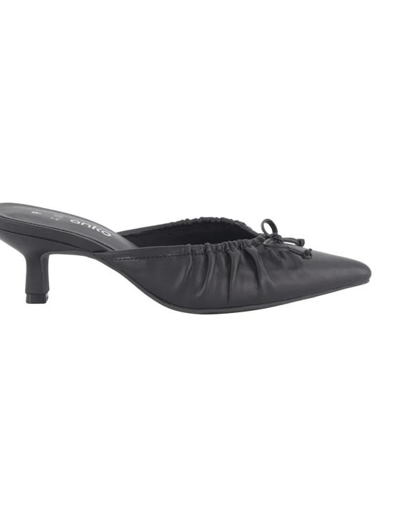 Ruched Kitten Heel Mules