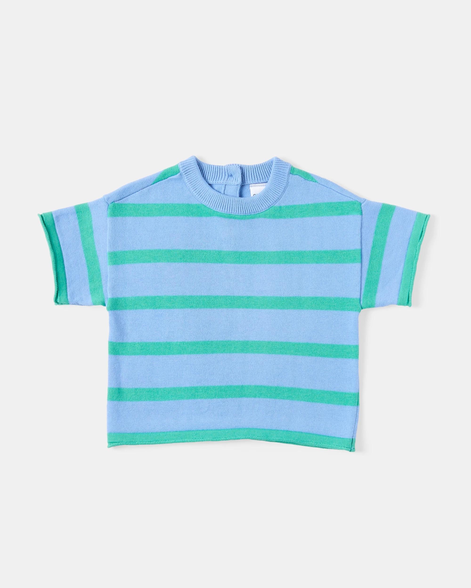 3 Short Sleeve Knit Set Stripe, 3 of 6