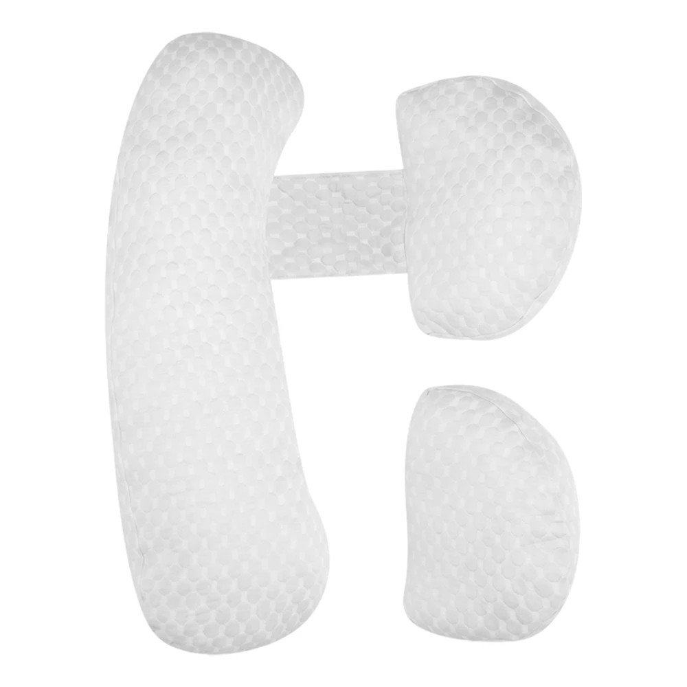 1 PlayPals 3PCS Adjustable Pregnancy Pillow H L V Shaped Body Support - White, 1 of 3
