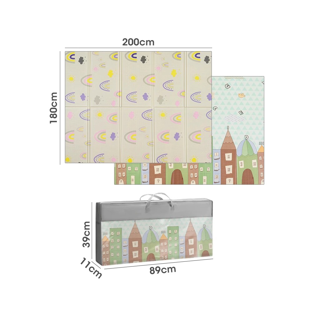 2 Playpals Kid Play Mat Baby Crawling Pad XPE Foam Non-slip Carpet Double Foldable - Multi, 2 of 3
