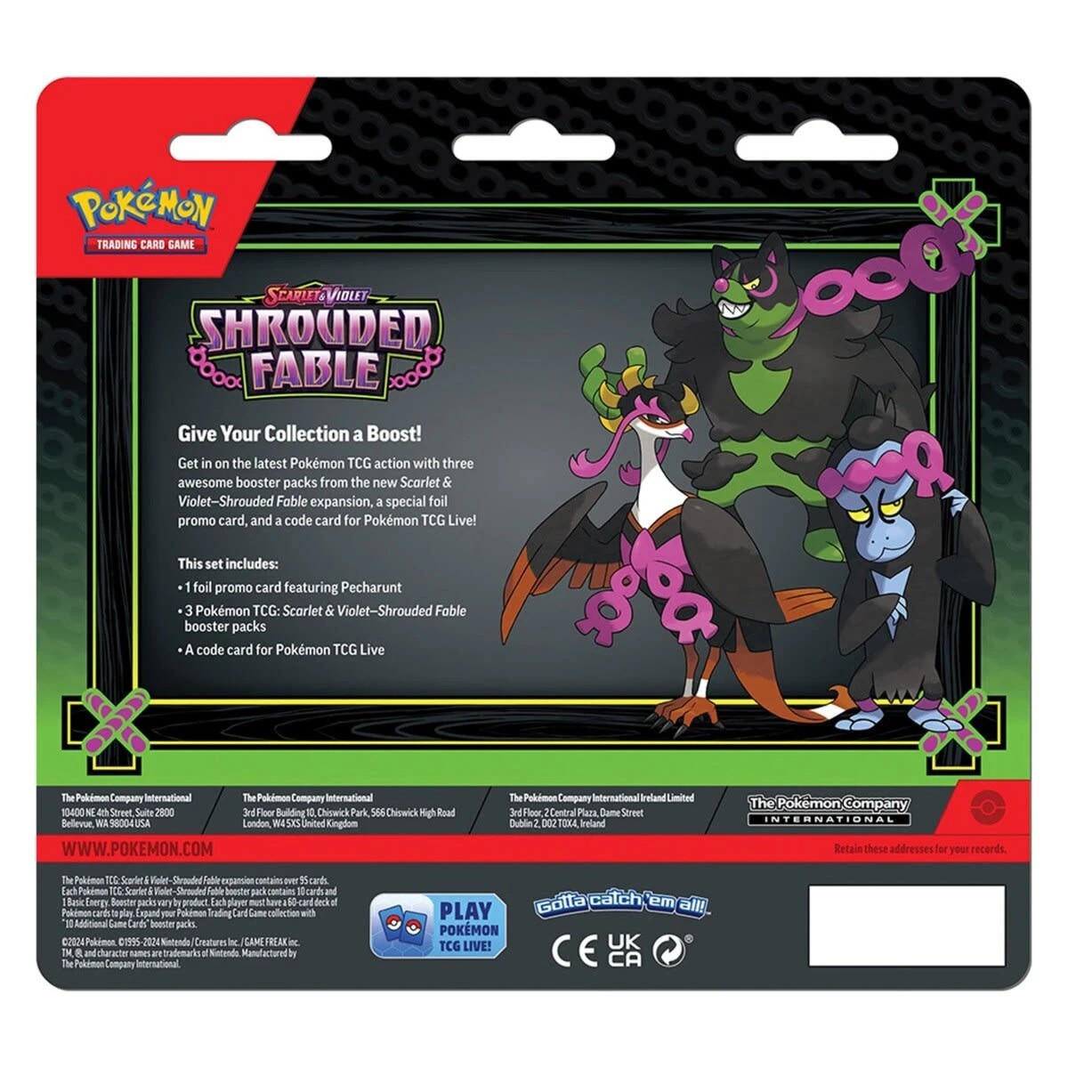 2 3 Pack Pokemon Trading Card Game: Scarlet & Violet Shrouded Fable Booster Pack, 2 of 2