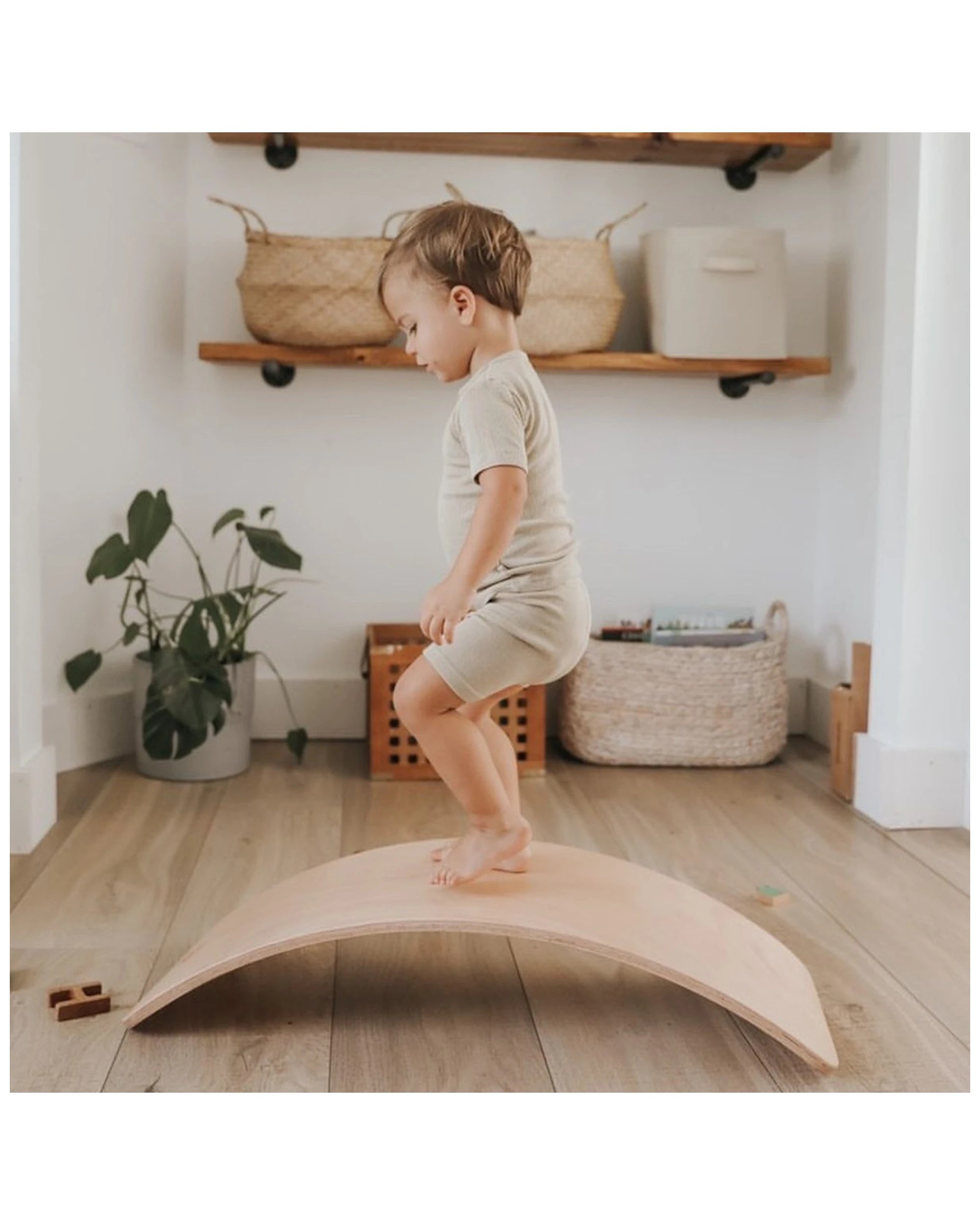 3 Kinderfeets 81cm Wood Kinderboard Kids Outdoor Balance Toy Natural 18 Months Plus - Natural, 3 of 9