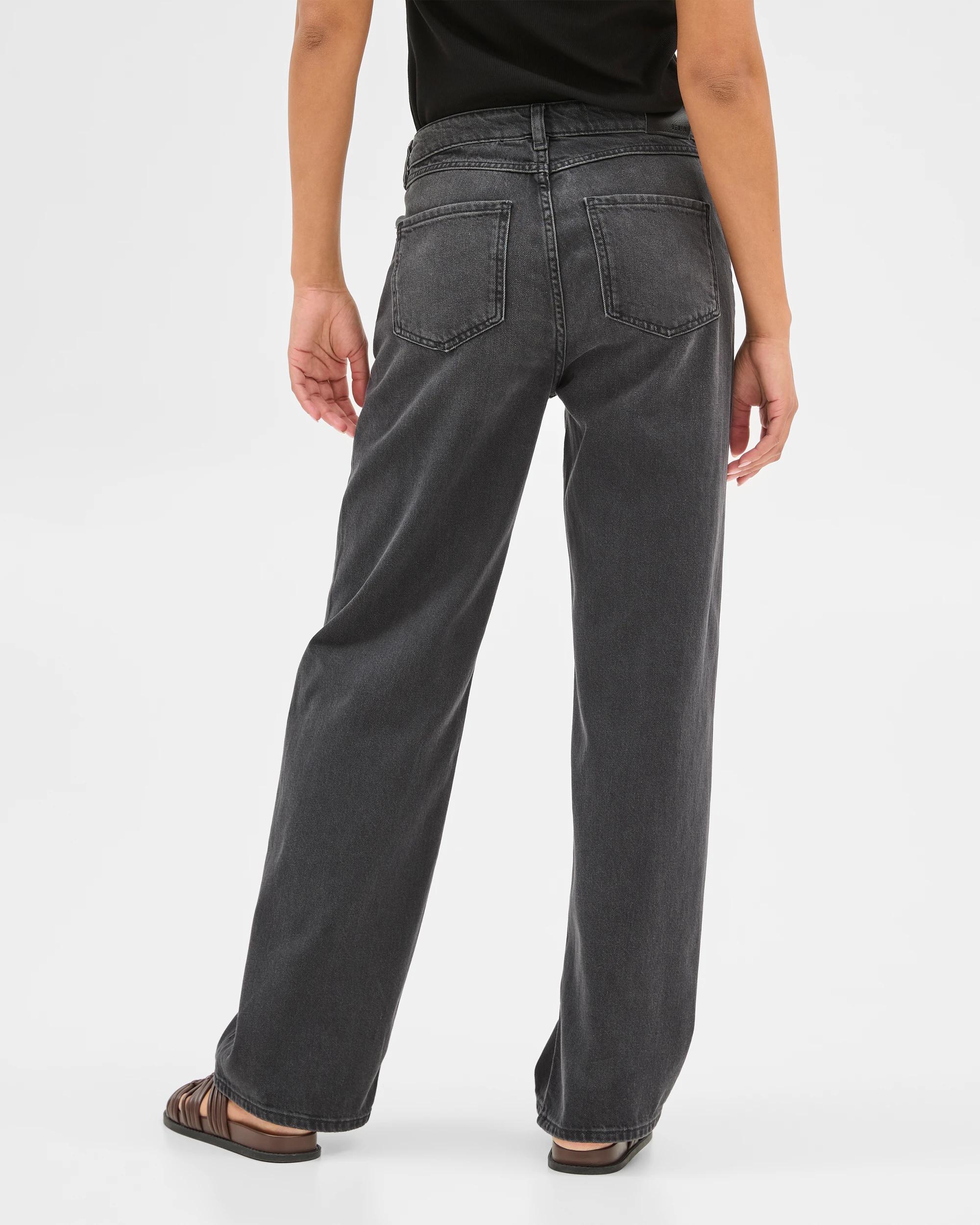 5 Target Mid Rise Full Length Loose Fit Wide Leg Denim Jeans - Imogen WORN BLACK, 5 of 6