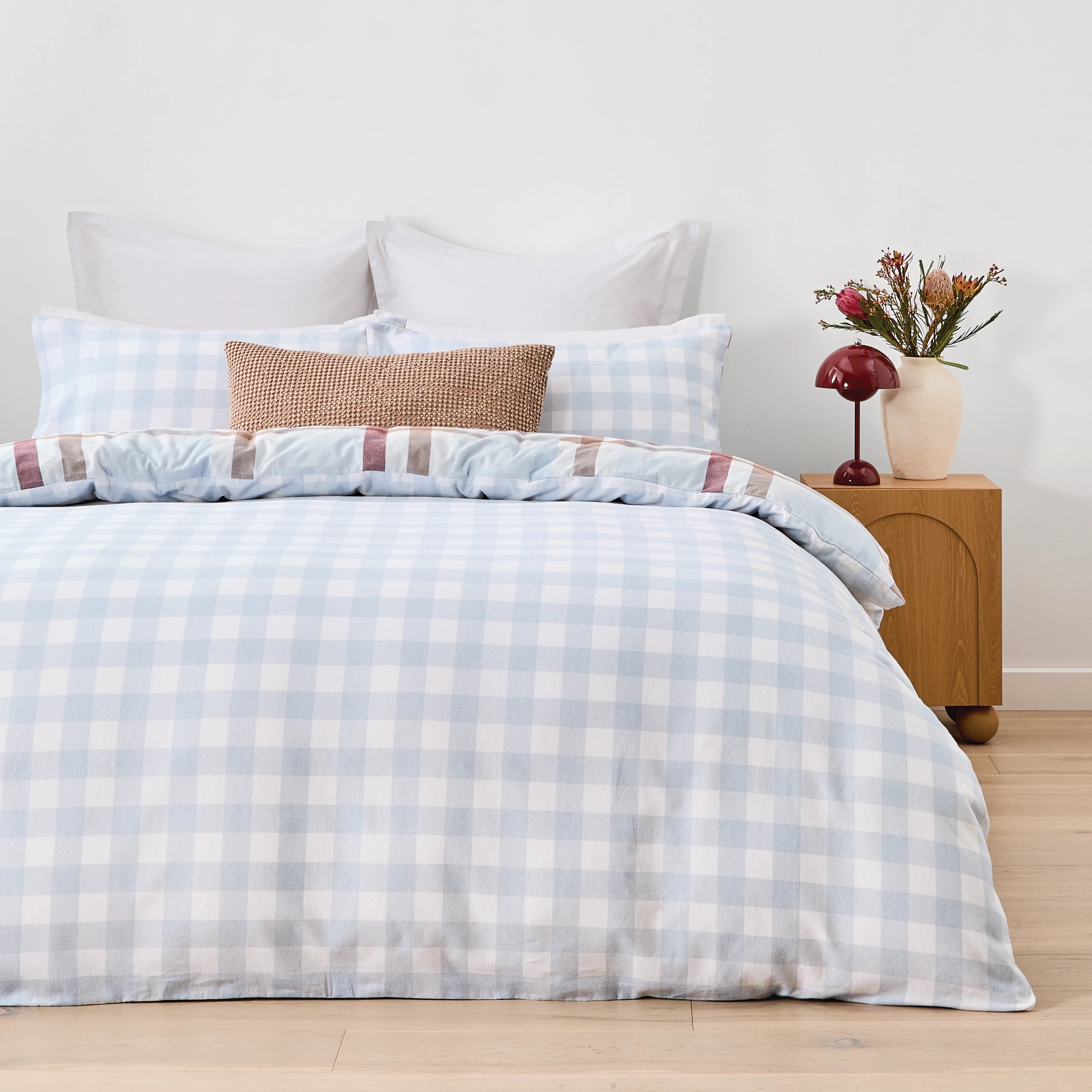 2 Plaid Flannelette Cotton Reversible Quilt Cover Set - Super King Bed, 2 of 8