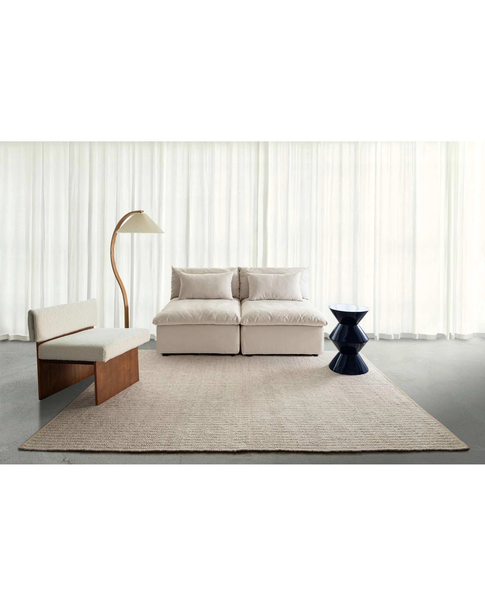 2 Loopsie Laramie Neutral Wool Rug-230cm x 160cm - White, 2 of 8