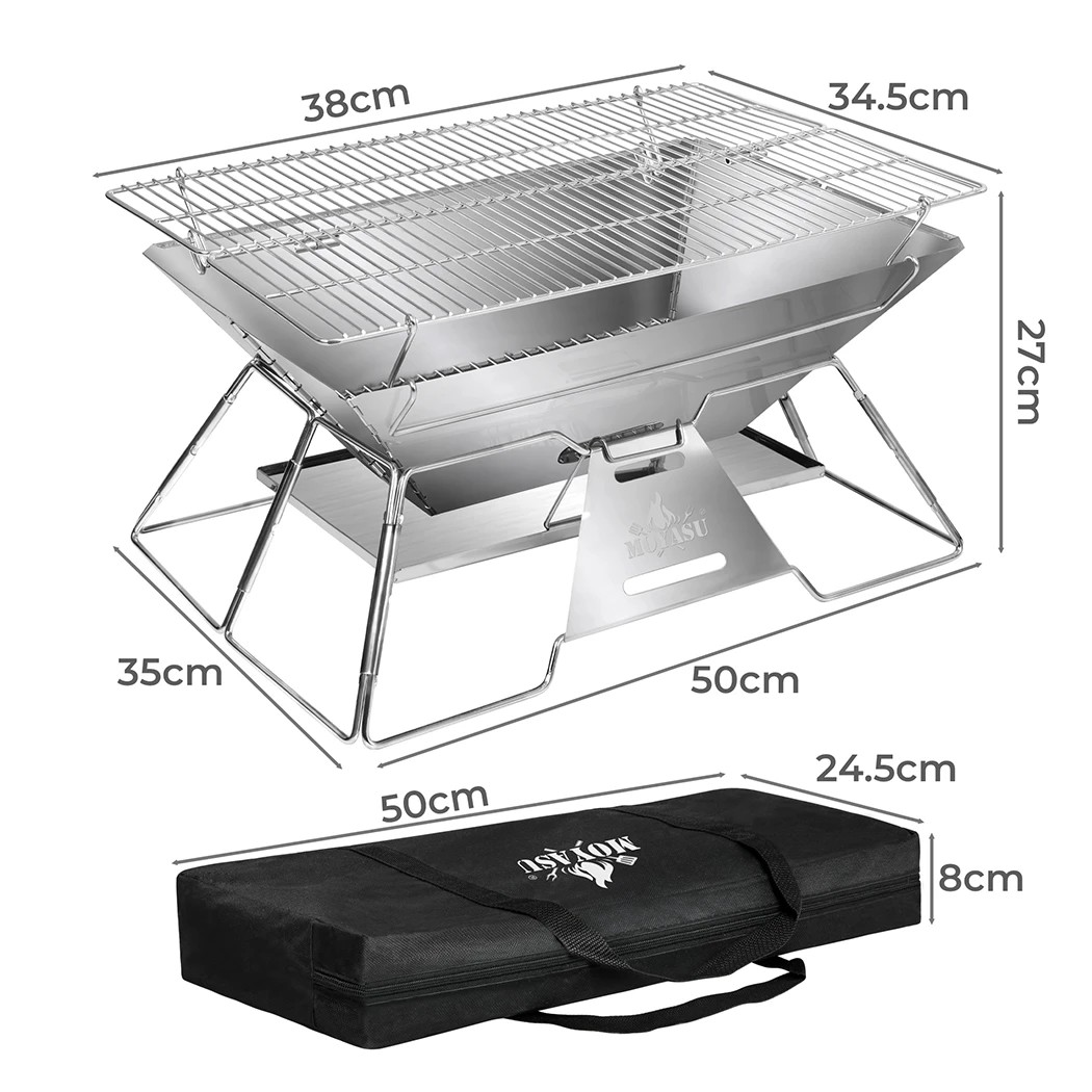 3 Traderight BBQ Grill Fire Pit Smoker with Storage Bag, 3 of 8