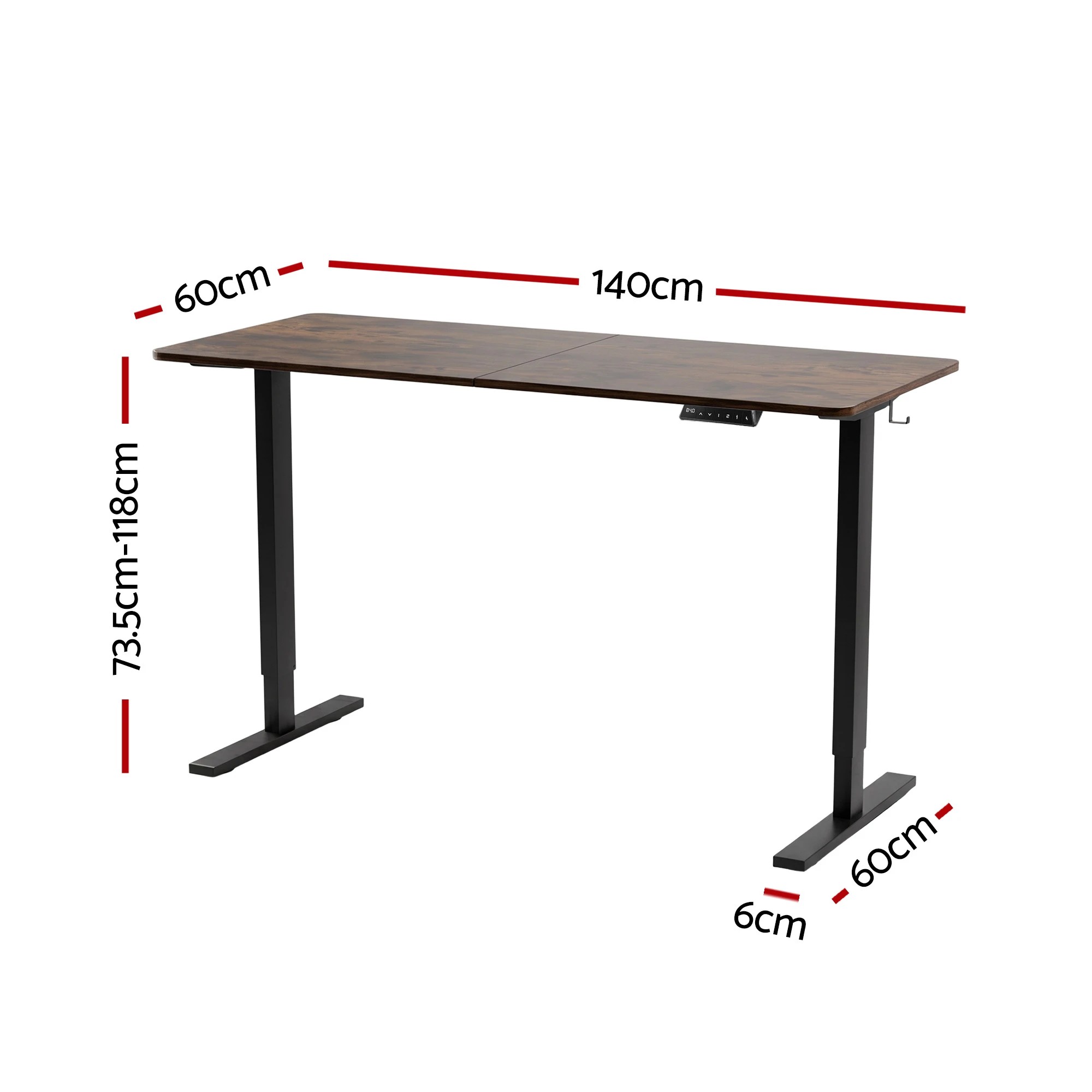 2 Artiss Standing Desk Height Adjustable 140cm Ergonomic Office Desk - Multi, 2 of 8