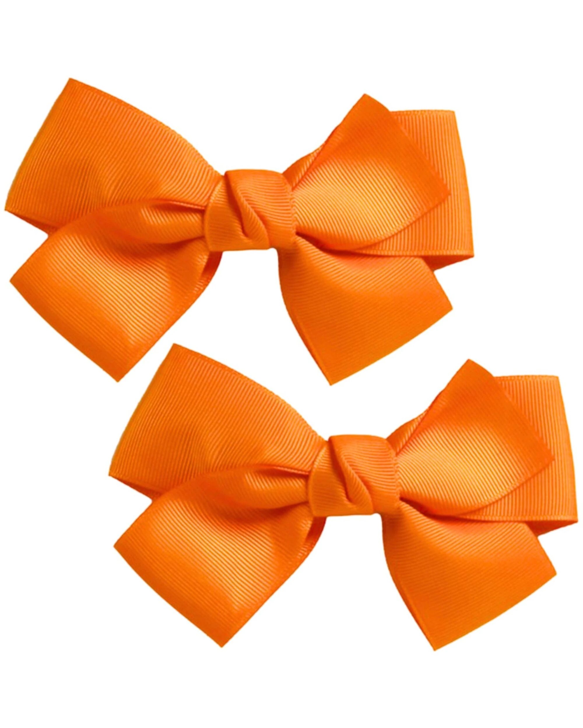 1 Party Planet Ribbon Bow Hair Clips Pack of 2 - One Size - Orange, 1 of 3