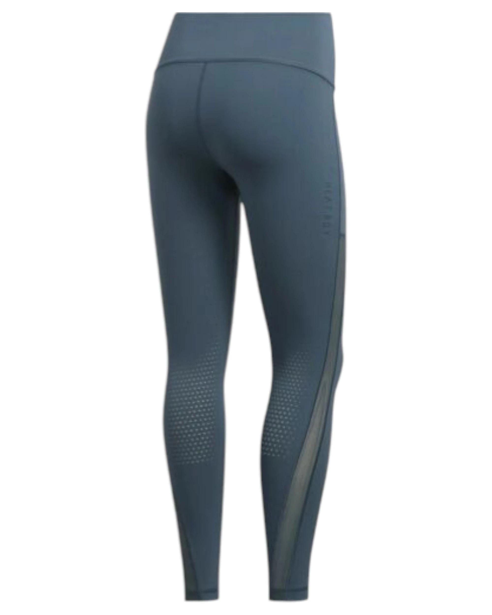 2 Adidas Womens Blue Heat Training Sport Leggings LEGACY BLUE, 2 of 7