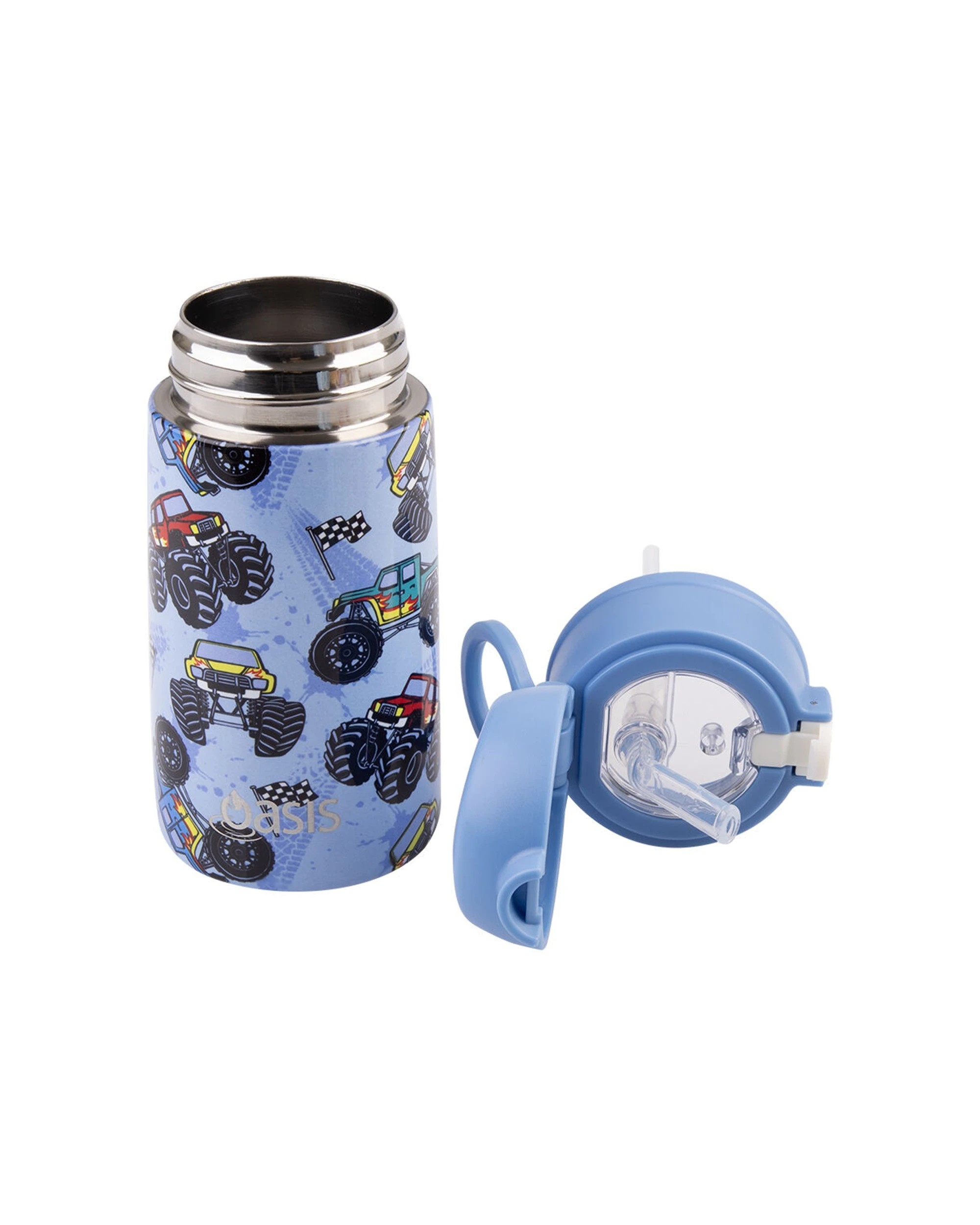 Oasis Kids Vacuum Insulated Drink Bottle 400ml Monster Trucks - Pattern ...