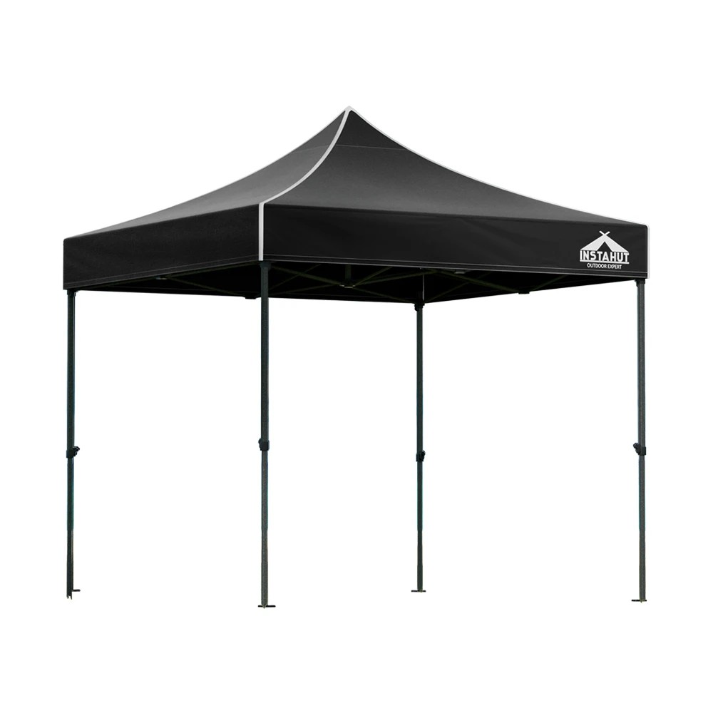 1 Instahut Gazebo Pop Up Marquee 3x3m Folding Tent Wedding Outdoor Camping Canopy Gazebos - Black, 1 of 8