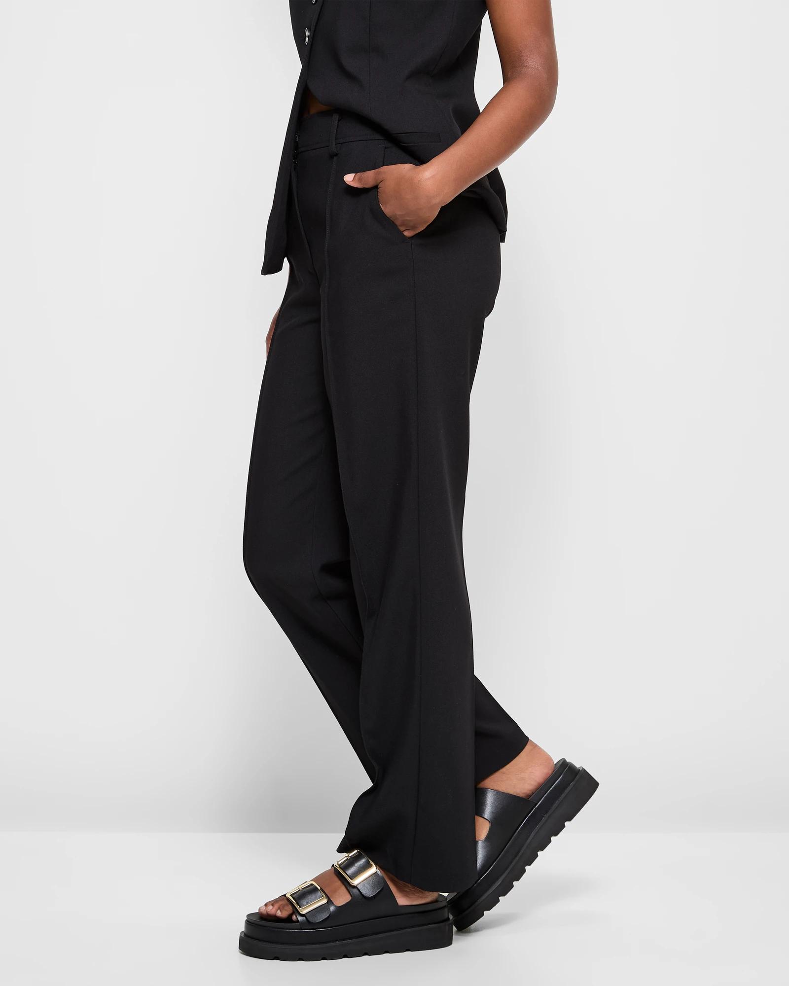 3 Target Petites Straight Leg Pintuck Pants BLACK, 3 of 5