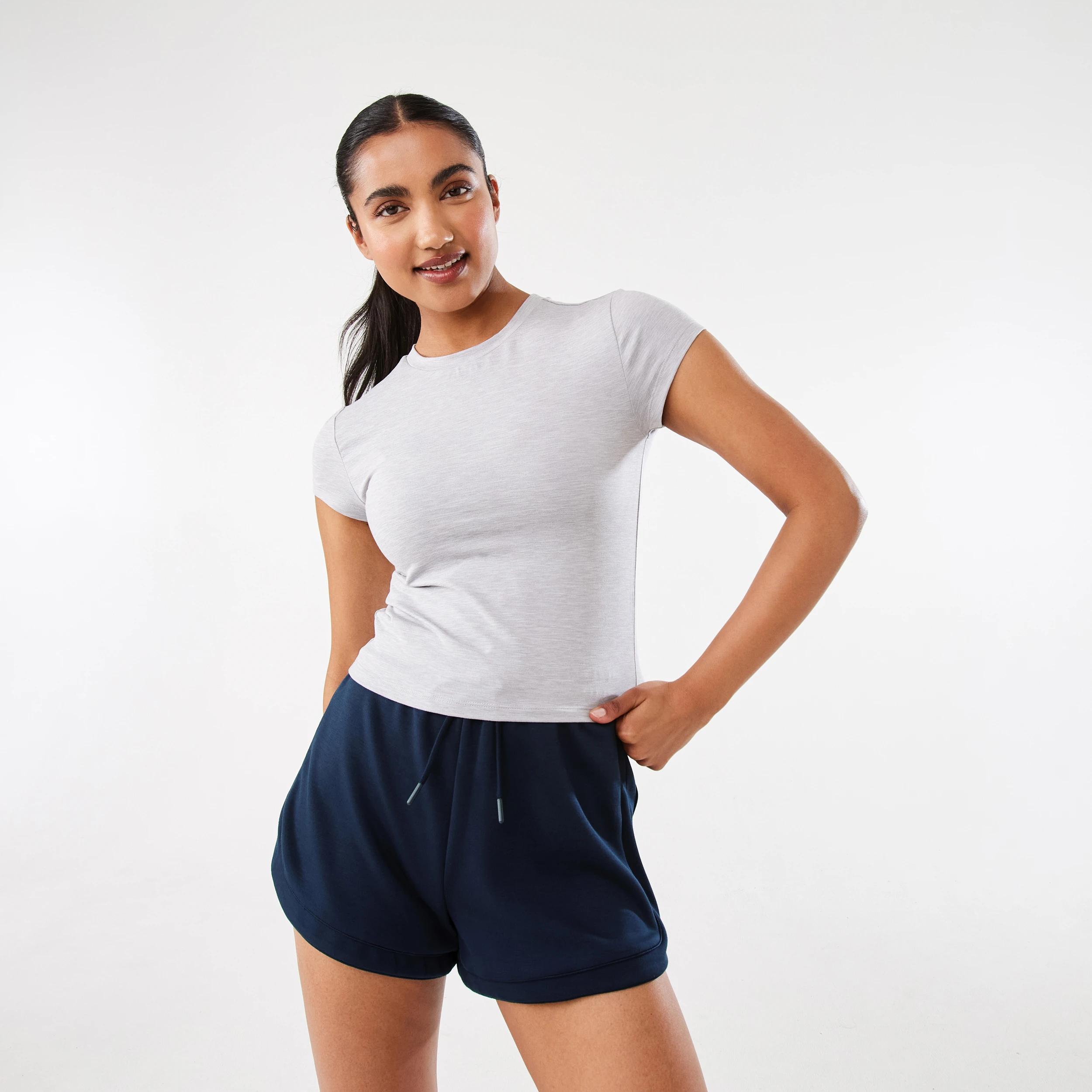 7 Active Womens Soft Touch T-shirt SOFT GREY MARLE, 7 of 7