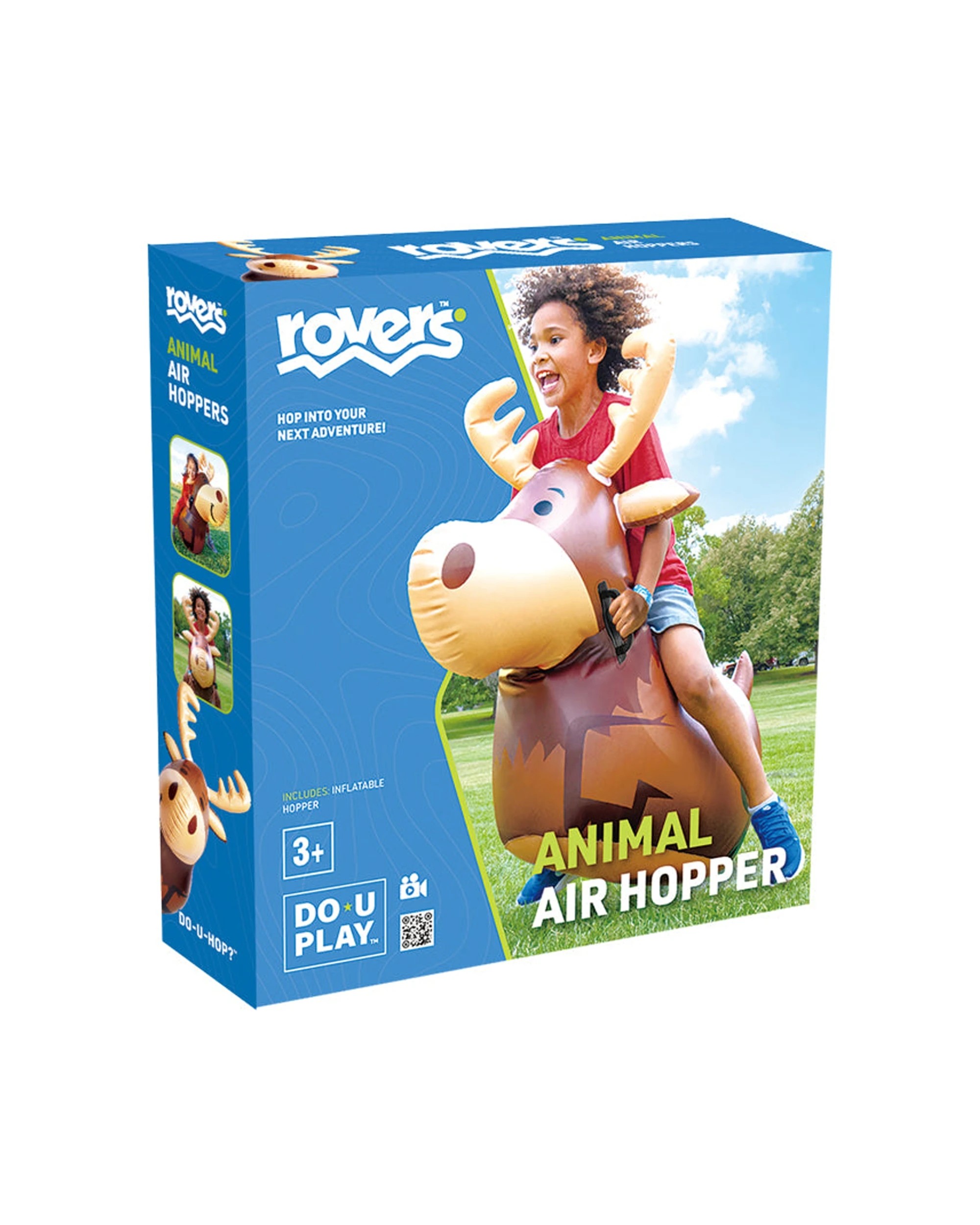 2 Do U Play Kids Animal Air Hoppers Moose Inflatable Bounce Toy Motor Skills - Brown, 2 of 5