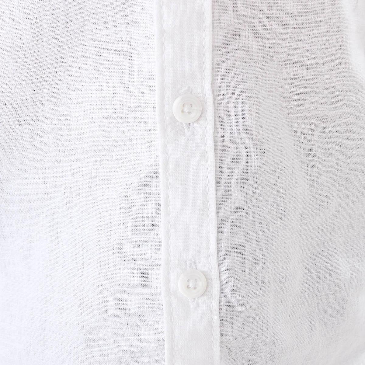 5 Long Sleeve Linen Shirt White, 5 of 9