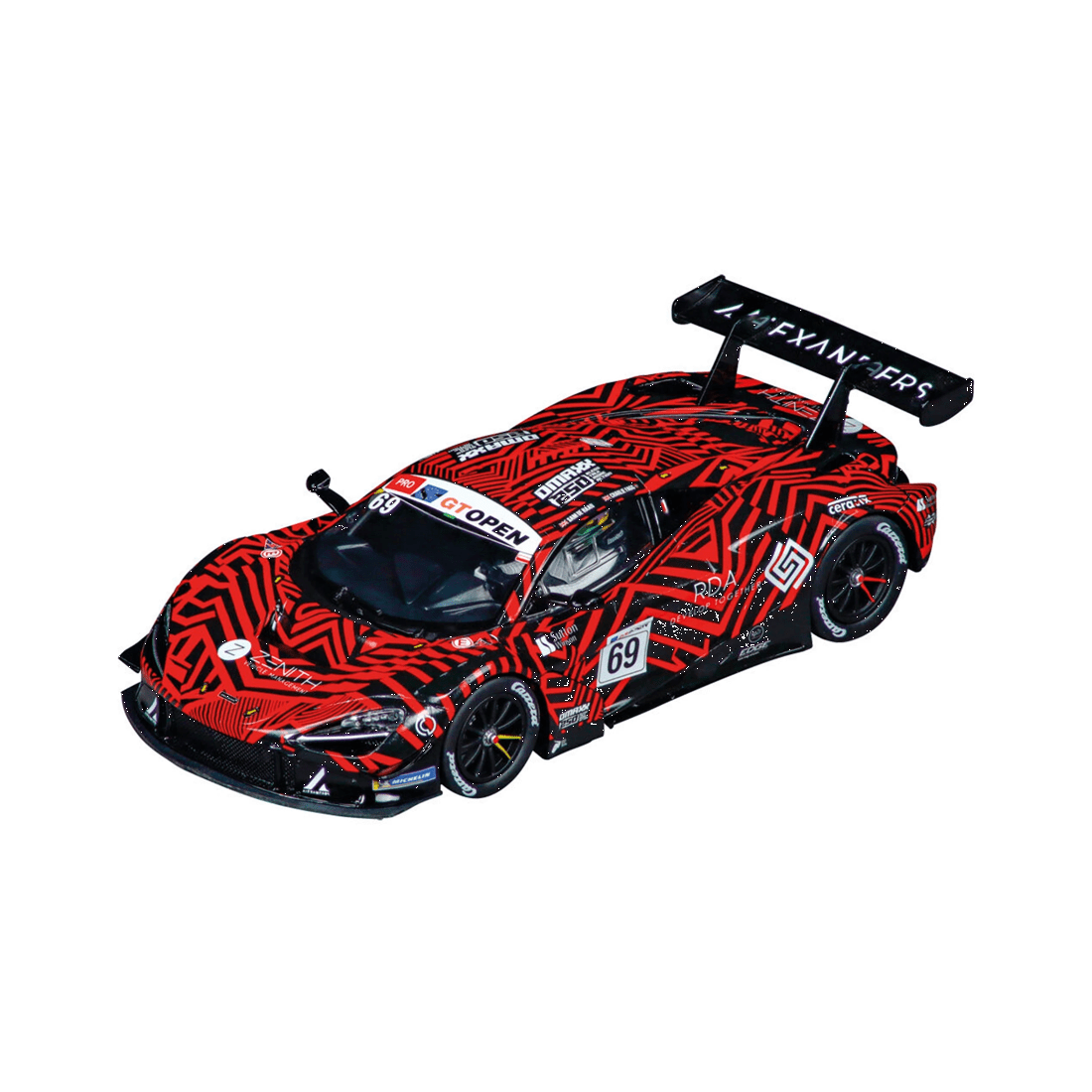 1 Carrera McLaren 720S GT3 Optimum No.69 Detailed Slot Car Scale Model Car - Red, 1 of 3