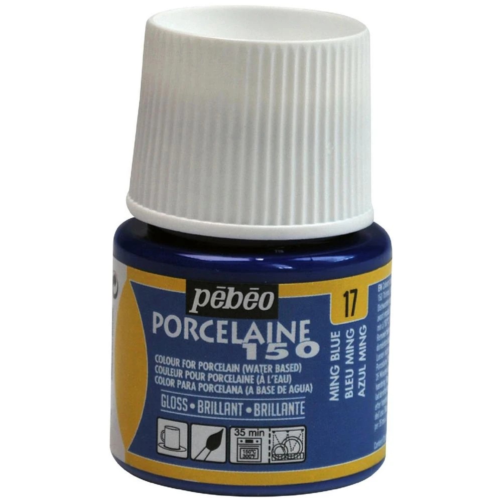 1 Pebeo Porcelaine 150 Paint 45ml Ming Blue, 1 of 1