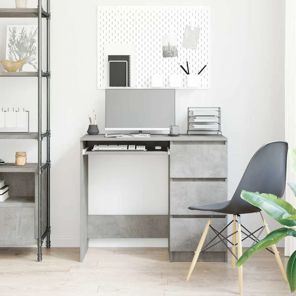 3 vidaXL Desk Ample Storage - Grey, 3 of 9