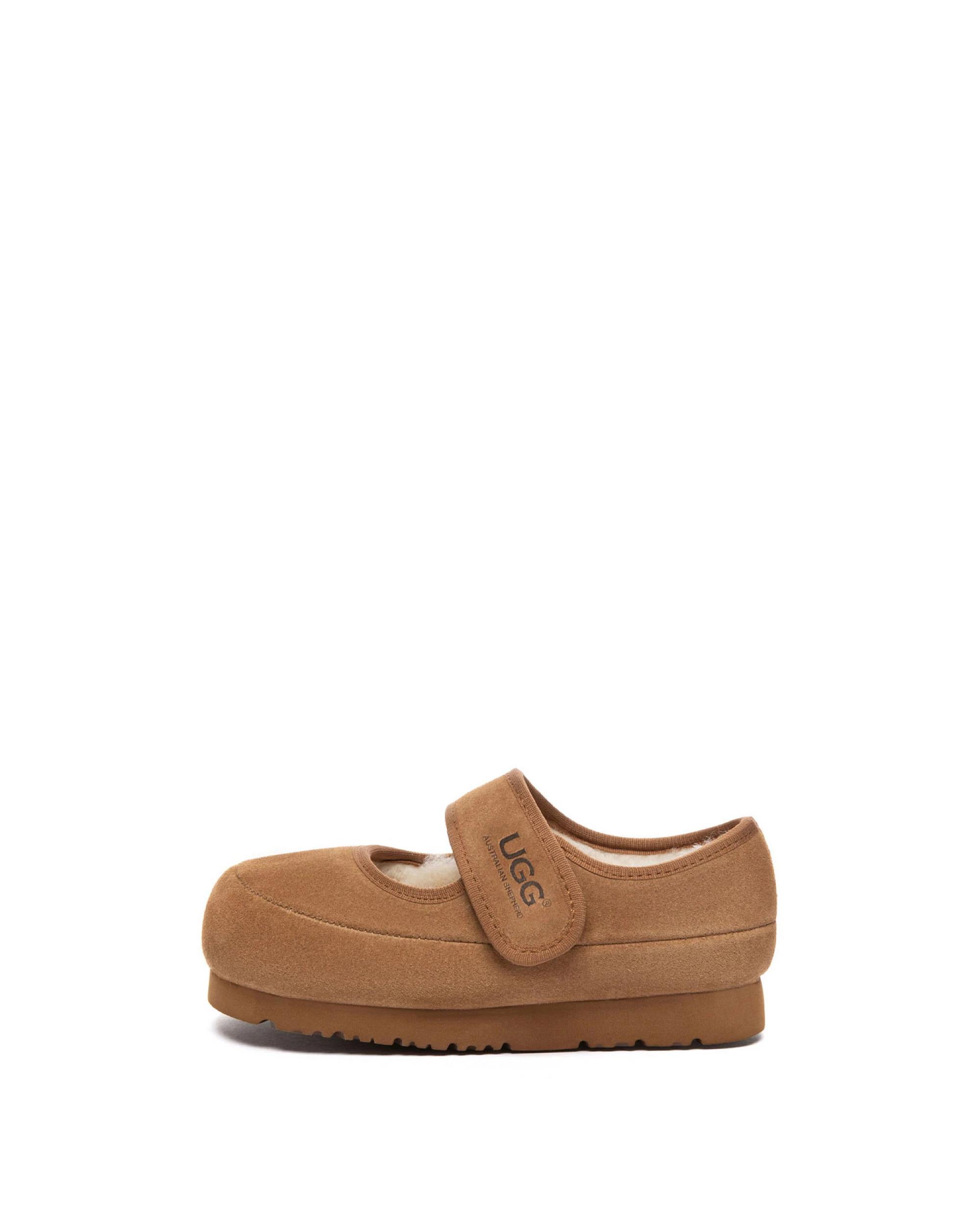 4 Australian Shepherd UGG Kids Mary Jane Millie Slippers CHESTNUT, 4 of 5