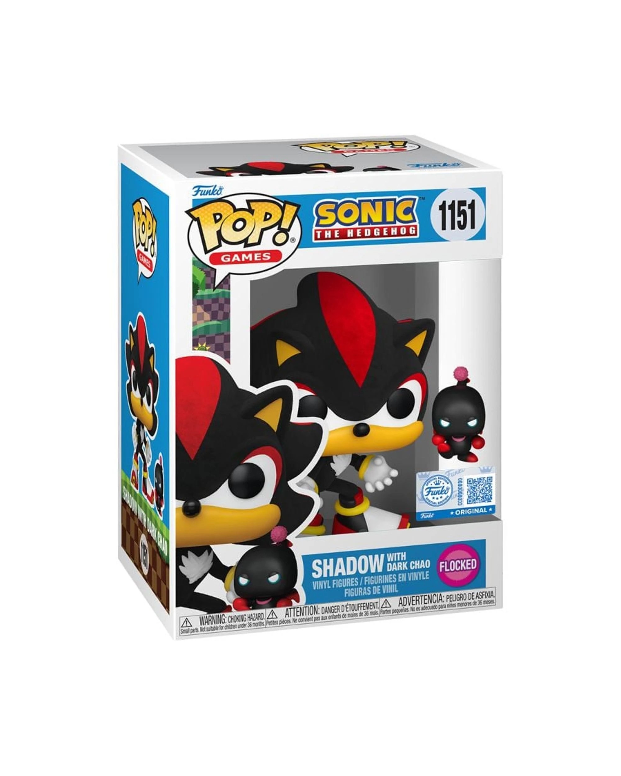 3 Sonic the Hedgehog Shadow with Dark Chao Flocked Funko POP! Vinyl, 3 of 3