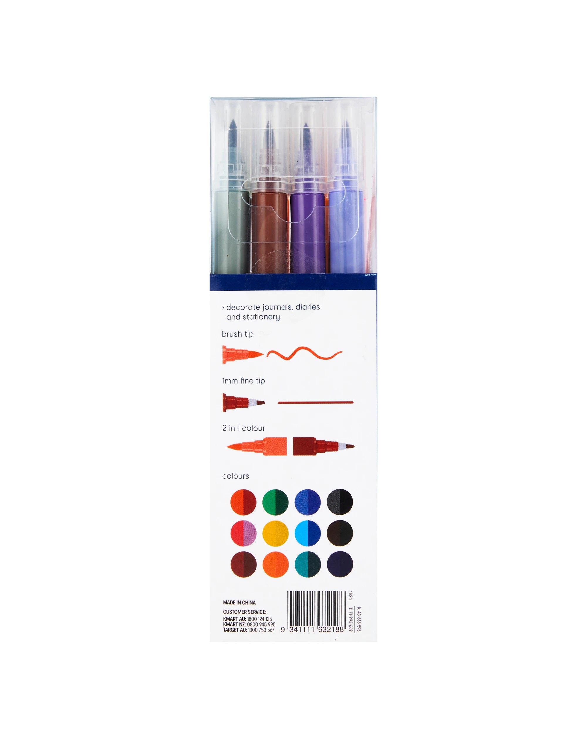 9 12 Pack Bullet Journal Dual-Colour Markers, 9 of 9